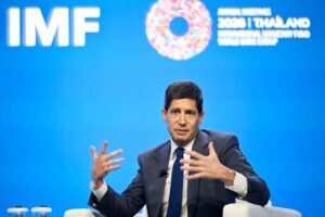 Read more about the article See the key moments from Fed Chairman Kevin Warsh’s appearance at the IMF gathering.